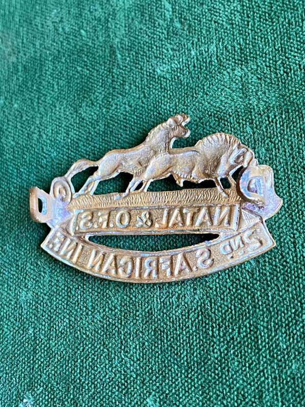 WW1-2ND SA INFANTRY COLLAR BADGE- 2 LUGS