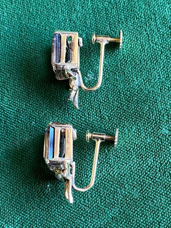 ART DECO 9CT YELLOW GOLD EARRINGS WITH SMOKEY QUARTZ STONES-TOTAL WEIGHT 4,7 G