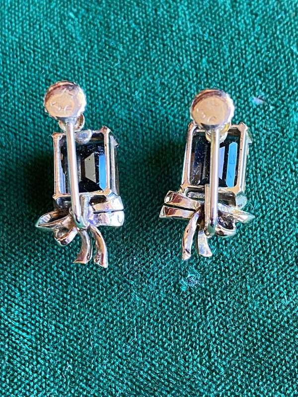ART DECO 9CT YELLOW GOLD EARRINGS WITH SMOKEY QUARTZ STONES-TOTAL WEIGHT 4,7 G