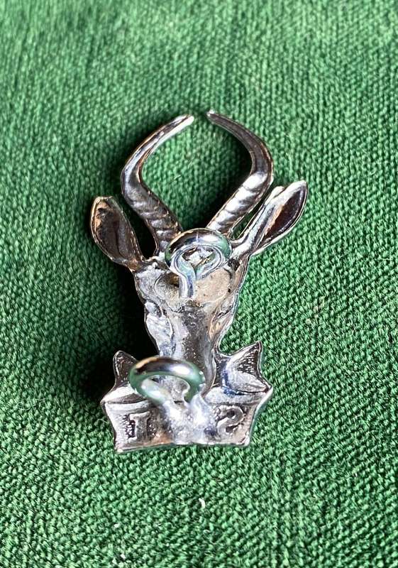 SA INFANTRY CORPS CHROME BERET BADGE WITH LUGS-WORN POST 1976