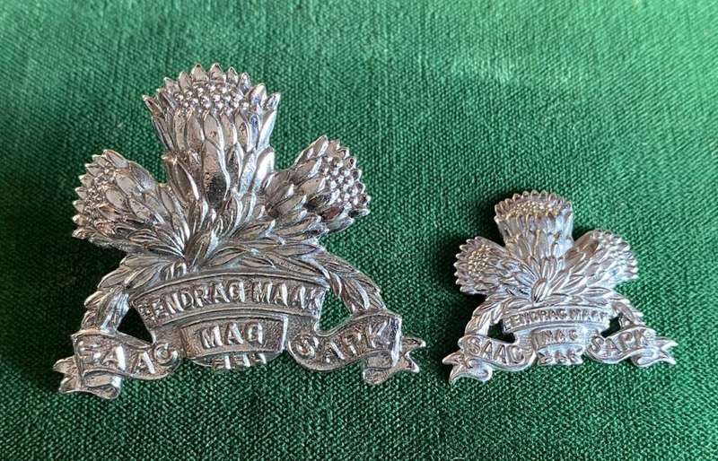 SA ARMOURED CORPS CAP AND ONE COLLAR (NO PINS) WORN 1976-1996