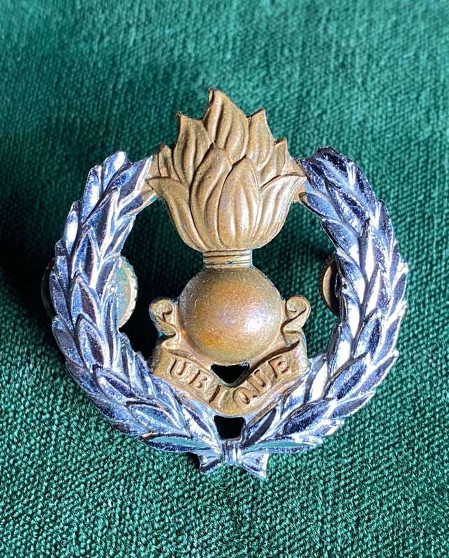 SA ENGINEERS CORPS,BI-METAL CAP BADGE-WORN POST 1970-2X SCREW LUGS