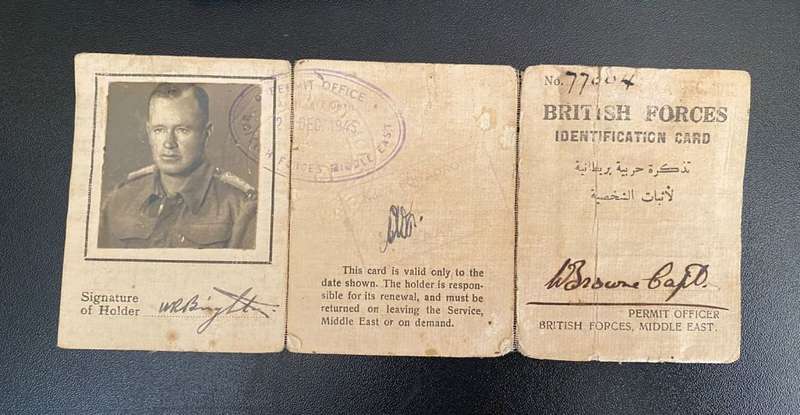 MINIATURE MEDAL GROUP,FULL SIZE MEDAL BAR -WW2 ID CARD TO CAPTAIN BRIGHTON WILLIAM RICHARD,SAAF AND