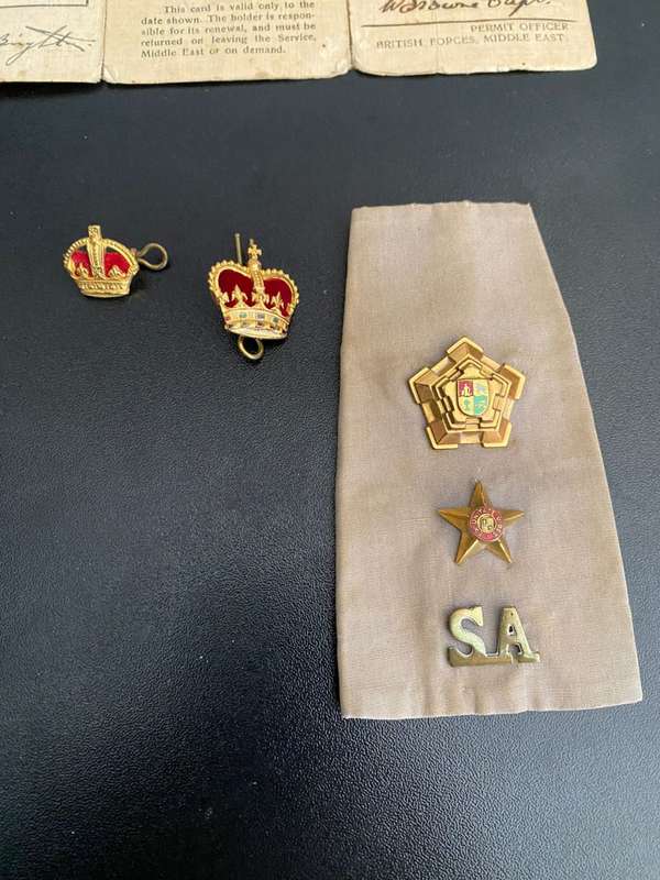 MINIATURE MEDAL GROUP,FULL SIZE MEDAL BAR -WW2 ID CARD TO CAPTAIN BRIGHTON WILLIAM RICHARD,SAAF AND