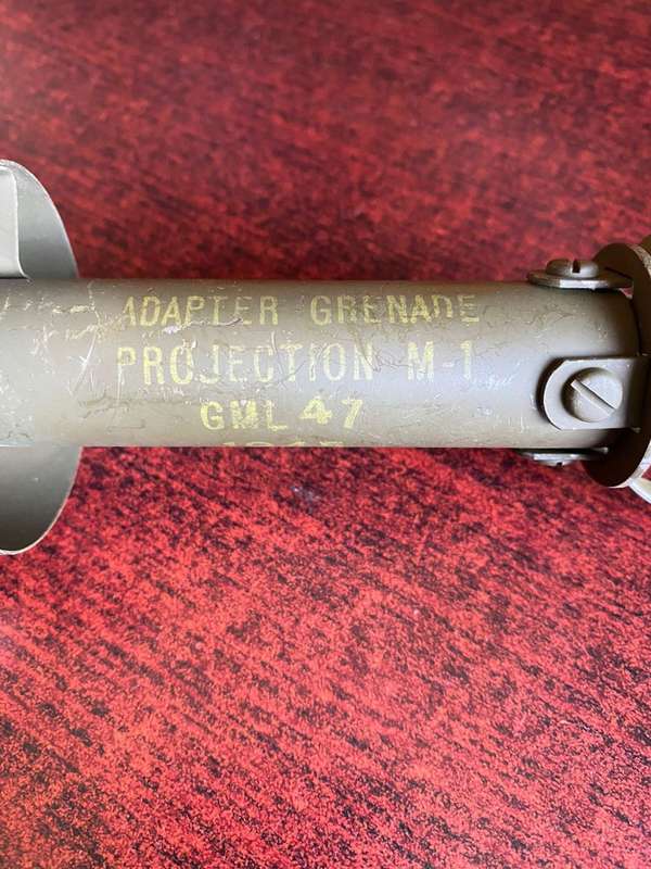 US RIFLE ADAPTOR FOR GRENADE PROJECTION M1-WW2 PERIOD STAMPED AND DATED