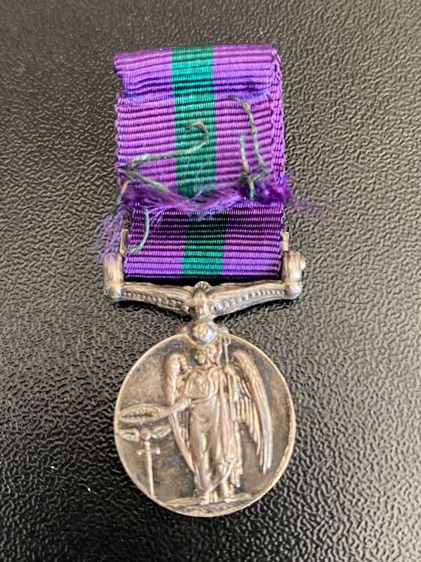 MINIATURE (SILVER) GENERAL SERVICE MEDAL 1918-62 WITH IRAQ BAR