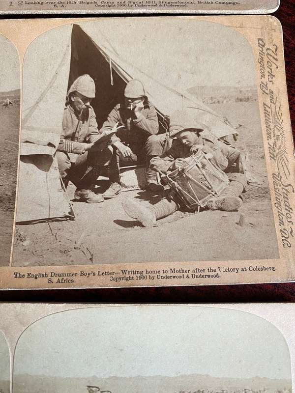BOER WAR STEREO SCOPIC SLIDES -3 SOLD TOGETHER