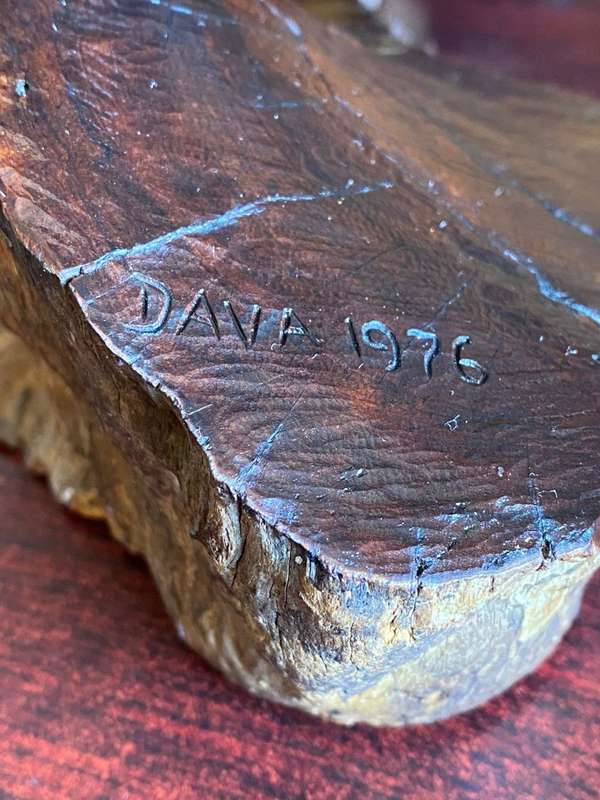 EXTREMELY WELL CARVED,WITH A LOT OF DETAIL OF A RHODESIAN SELOUS SCOUT SOLDIER-SIGNED AND DATED 1976