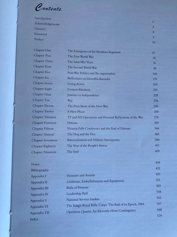 RHODESIA REGIMENT 1899-1981-HARD COVER WITH DUST COVER-FIRST EDITION PUBLISHED 2014-593 PAGES/ 2500