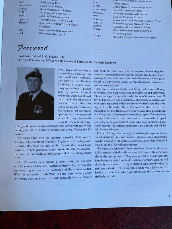 RHODESIA REGIMENT 1899-1981-HARD COVER WITH DUST COVER-FIRST EDITION PUBLISHED 2014-593 PAGES/ 2500
