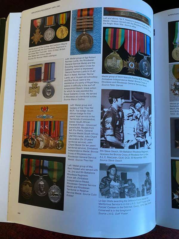 RHODESIA REGIMENT 1899-1981-HARD COVER WITH DUST COVER-FIRST EDITION PUBLISHED 2014-593 PAGES/ 2500