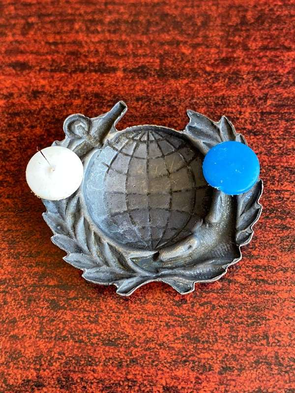 SA NAVY MARINE,BI-METAL (GREY METAL) BREAST BADGE- 2 PINS
