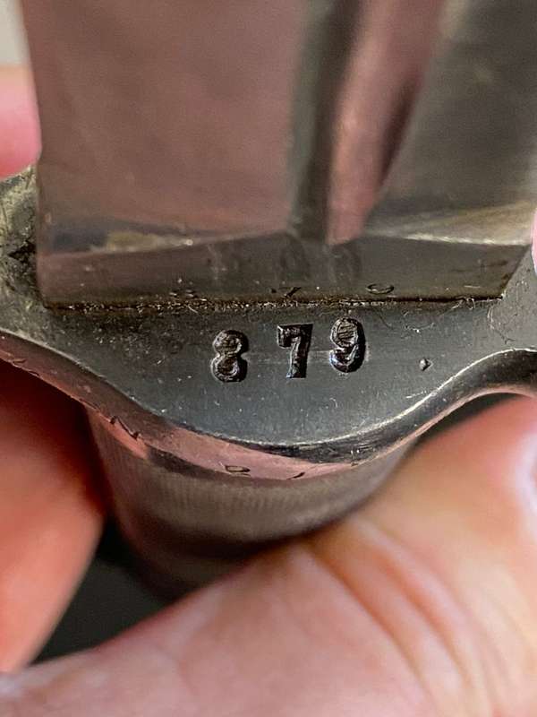 SWEDISH M1896 BAYONET WITH MEDAL SCABBARD EJEAB WITH A CROWN AND ANCHOR MARKINGS ON THE RICASSO-THIS