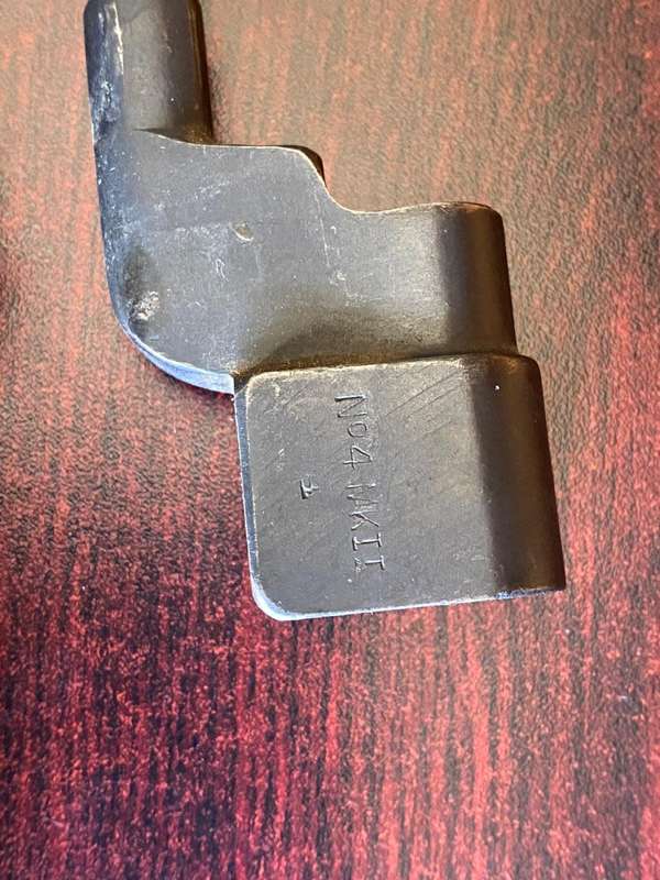 .303 RIFLE NO 4 MK11 SAVAGE BAYONET,WITH VICTORY PLASTIC SCABBARD AND WEBBING FROG-VERY GOOD CONDITI