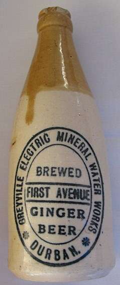 GINGER BEER BOTTLE - GREYVILLE ELECTRIC MINERAL WATER WORKS, BOTTLE NO. 197.  POTTERY PRICE, BRISTOL