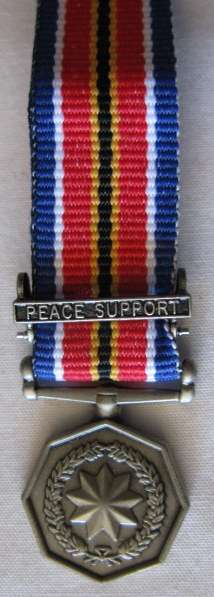 SANDF GENERAL SERVICE MEDAL - MINIATURE WITH PEACE SUPPORT BAR