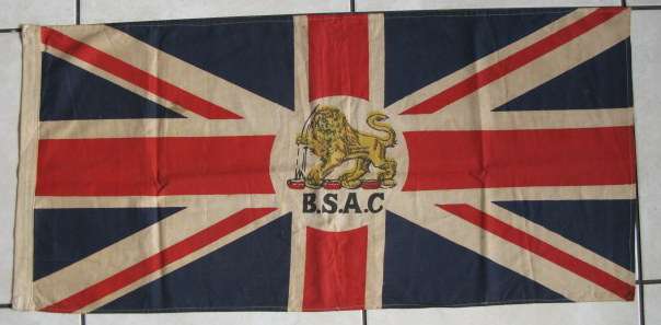 BRITISH SOUTH AFRICA COMPANY FLAG FLOWN FROM 1890-1923.  SMALLER COMMEMORATIVE FLAG.