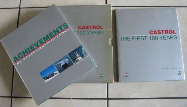 CASTROL - 2x HANDBOOKS - THE FIRST 100 YEARS AND ACHIEVEMENTS LAND, SEA AND AIR