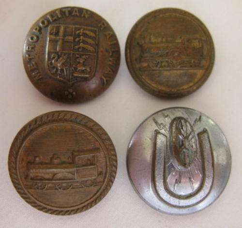 VINTAGE RAILWAY BUTTONS - 4 IN TOTAL.