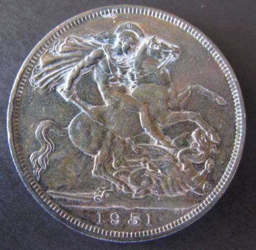BRITISH 1951 CROWN - DIAMETER 39mm