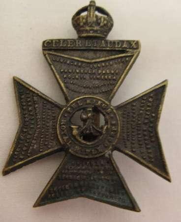 KING'S ROYAL RIFLE CORPS - IMPERIAL CROWN - SLIDER INTACT.  ORIGINAL.