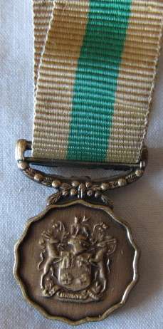 SADF GOOD SERVICE MINIATURE MEDAL - BRONZE.