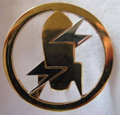 EXPLOSIVE ORDNANCE DISPOSAL BI-METAL PROFICIENCY BREAST BADGE.  APPROVED 1983