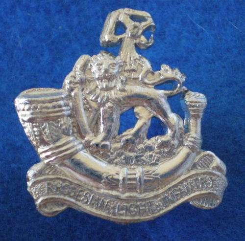 RHODESIAN LIGHT INFANTRY ANODIZED(OTHER RANKS)BERET BADGE 1970-80-2LUGS