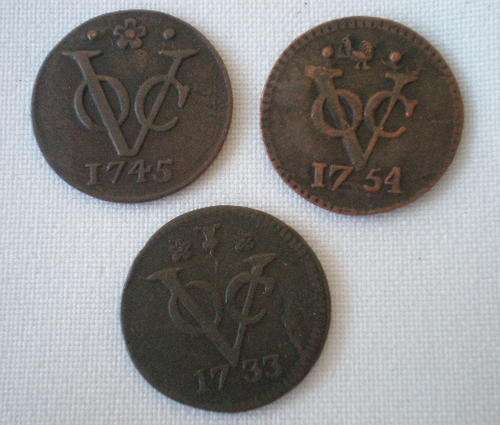 NETHERLANDS EAST INDIES -1DUIT-WEST FRIESLAND COINAGE,FOLLOWING DATES.1733/1745&1754