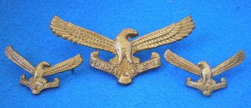 SAAF GILDING METAL CAP&COLLARS WORN POST 1959-LUGS INTACT