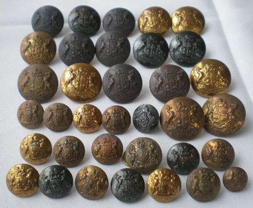 SA (UNION) BRASS BUTTONS FOR TUNIC 35 IN TOTAL