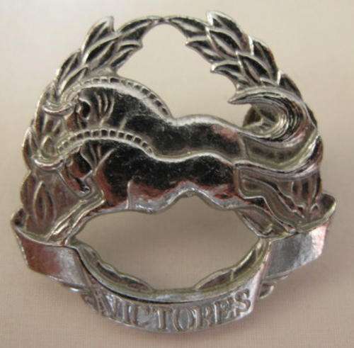 NATAL COMMAND CHROMED CAP BADGE.  APPROVED IN 1986 - 2 LUGS