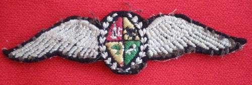 SAAF EMBROIDERED PILOT'S WING WORN 1970'S