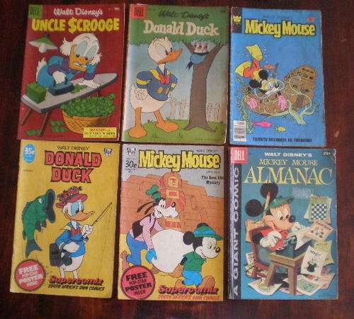 WALT DISNEYS-6MAGAZINES FROM THE 1950'S.SOLD TOGETHER-CONDITION:COMPLETE-BINDING GOOD-USED BUT GOOD