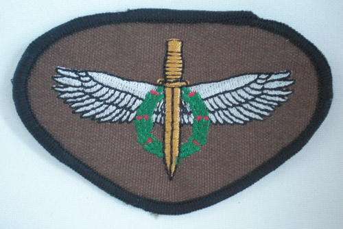 RECCE/SA SPECIAL FORCES PROPOSED 1995 BERET BADGE,NEVER ADAPTED-EMBROIDERED ON NUTRIA