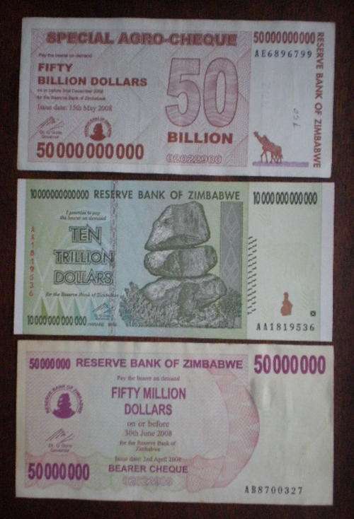 ZIMBABWE NOTES ALL DATED 2008-3 SOLD TOGETHER