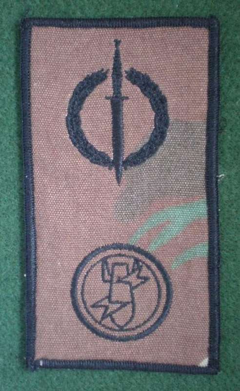RECCE/COMBINED OPERATOR & EOD ON SOLDIER 2000 CAMO-NEVER WORN-BLACK THREAD EMBROIDERED ON NUTRIA WIT