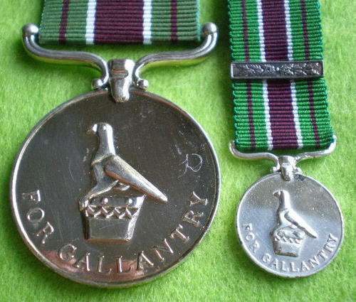 RHODESIA PRISON MEDAL FOR GALLANTRY(RPM)FULL SIZE&MINIATURE-AUTHENTIC MEDAL FROM A COLLECTORS SET