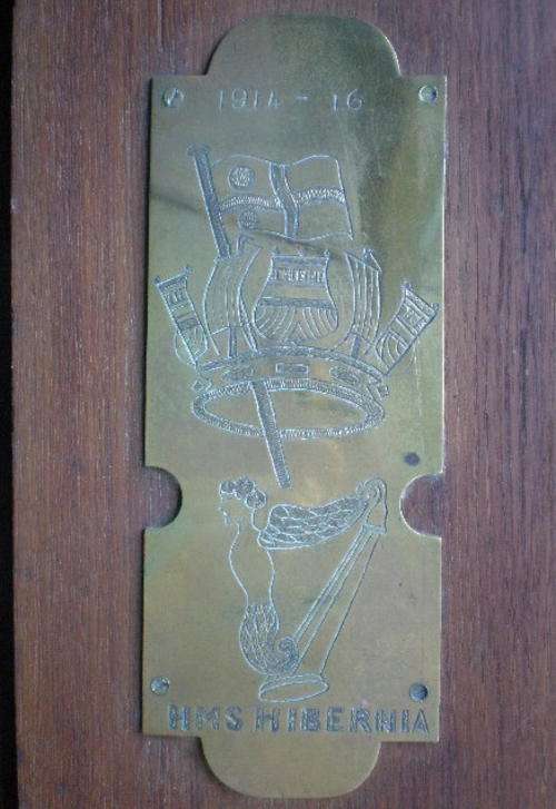 WW1 TRENCH ART-HMS HIBERNIA-MEASURES 41X18CM-DATED 1914-16