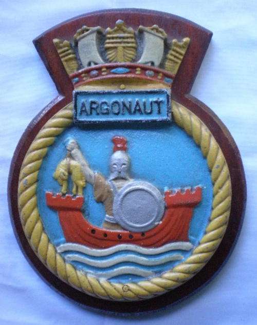 SA NAVY OLD SHIPS PLAQUE FOR THE SHIP-ARGONAUT-LARGE-MEASURES 26X20CM-VERY GOOD CONDITION