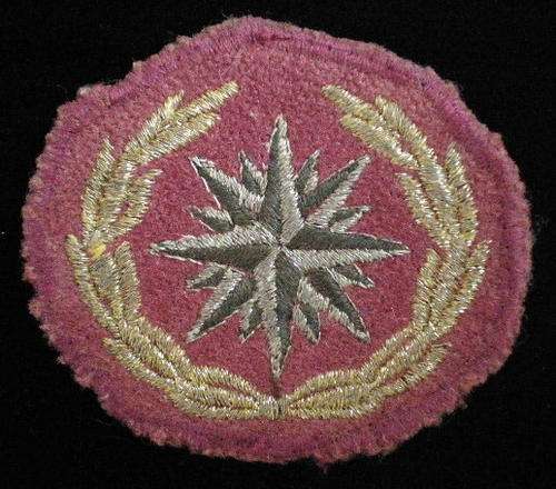 RECCE REGIMENTS-FOURTH ISSUE 1988-BERET BADGE-LUREX THREAD WREATH &SILVER & BLACK THREAD COMPASS ROS
