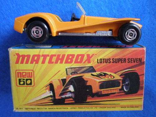 MATCHBOX SUPERFAST NO 60 1971-LOTUS SUPER SEVEN MADE IN ENGLAND BY LESNEY-BOXED