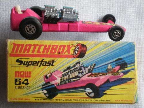 MATCHBOX SERIES NO 64 SLINGSHOT DRAGSTER MADE IN ENGLAND 1971 BY LESNEY-WITH BOX