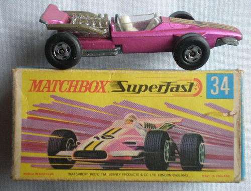 MATCHBOX SERIES NO 34 FORMULA I- MADE IN ENGLAND 1970 BY LESNEY-WITH BOX