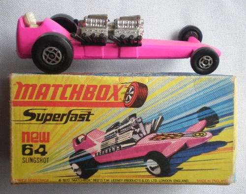 MATCHBOX SERIES NO 64 SLINGSHOT DRAGSTER MADE IN ENGLAND 1971 BY LESNEY-WITH BOX