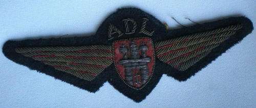 PORTUGUESE COLONIAL,BULLION WIRE EMBROIDERED PILOTS WING-SCARCE