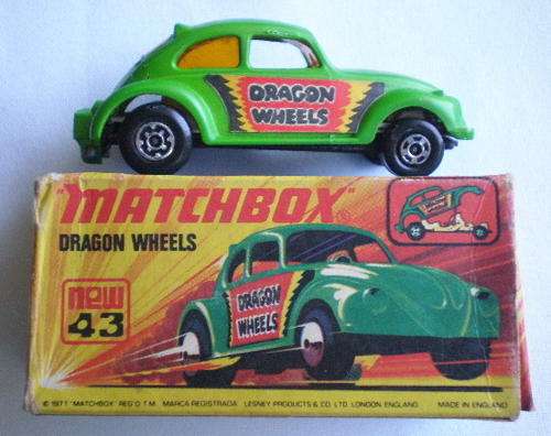 MATCHBOX DRAGON WHEELS NO 43 MADE 1972 BY LESNEY IN ENGLAND-WITH BOX