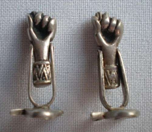 UNKNOWN MOTIVE-900% SILVER PAIR OF CUFFLINKS
