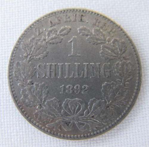 1892 SILVER ZAR ONE SHILLING-GOOD DEFINITION