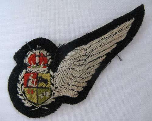 SAAF EMBROIDERED + PADDED AIR CREW WING FOR NAVIGATOR/OBSERVER WORN 1938-1960